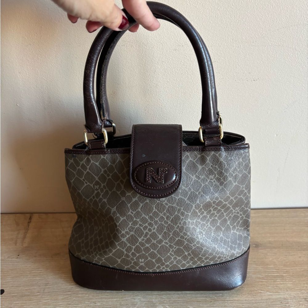 Nina Ricci vintage leather tote